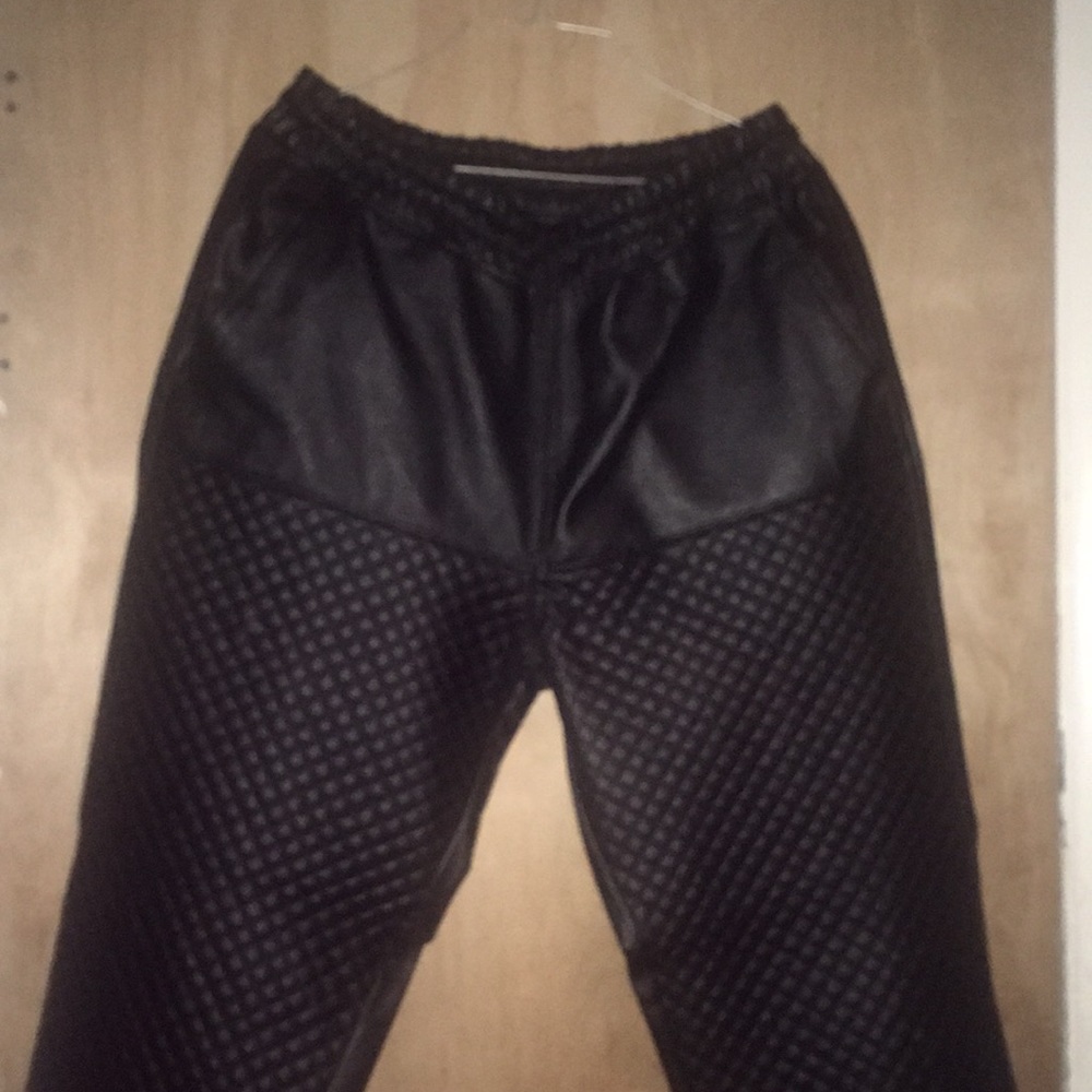 Faux leather joggers